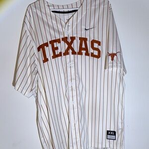 Nike White and Orange Texas Jersey